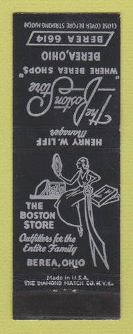Matchbook Cover - Boston Store Clothes girlie Berea OH