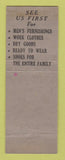 Matchbook Cover - Boston Store Clothes girlie Berea OH