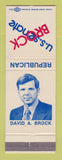 Matchbook Cover - David Brock US Senate Election