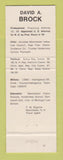 Matchbook Cover - David Brock US Senate Election