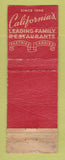 Matchbook Cover - Pig n Whistle Restaurants CA WEAR
