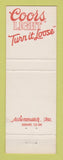 Matchbook Cover - Coors Light Beer Golden Colorado