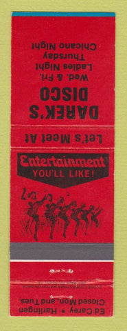Matchbook Cover - Darek's Disco Harlingen TX girlie