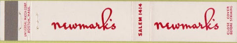 Matchbook Cover - Newmark's clothes 10 Strike