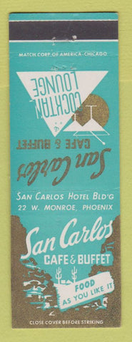Matchbook Cover - San Carlos Cafe Buffet Phoenix AZ