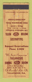 Matchbook Cover - Tallahassee Dining Room FL motor hotel WEAR