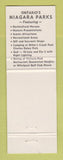 Matchbook Cover - Niagara Parks Commission Ontario ON