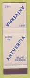 Matchbook Cover - Antverpia Incendie Antwerp Belgium 1960