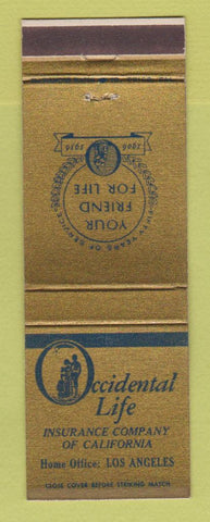 Matchbook Cover - Occidental Life Insurance Los Angeles CA
