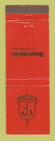 Matchbook Cover - Occidental Life Insurance Los Angeles CA ORANGE #2