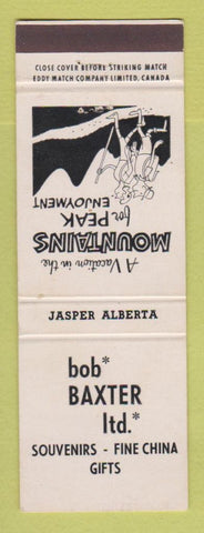 Matchbook Cover - Bob Baxter Souvenirs Gifts Jasper AB