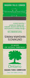 Matchbook Cover - Niagara Parks Commission Ontario ON WEAR