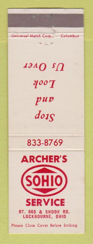 Matchbook Cover - Archer's Sohio oil gas Lockbourne OH