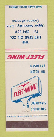 Matchbook Cover - Fleet Wing oil gas Lite Star Upper Sandusky OH