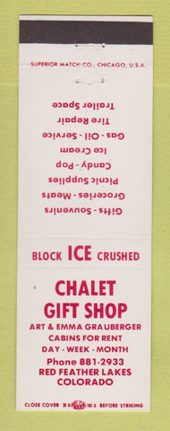 Matchbook Cover - Chalet Gift Shop Red Feather Lakes Colorado