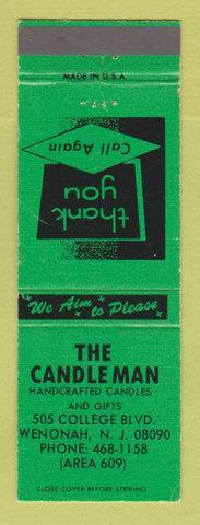 Matchbook Cover - The Candleman Candle Wenonah NJ