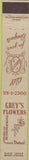 Matchbook Cover - Grey's Flowers Detroit MI 10 Strike