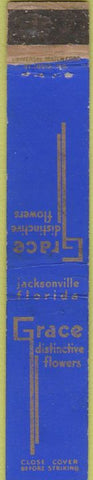 Matchbook Cover - Grace Flowers Jacksonville FL 10 Strike