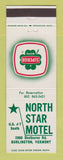 Matchbook Cover - North Star Motel Burlington VT