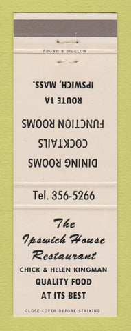Matchbook Cover - Ipswich House Restaurant MA