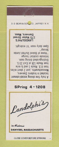 Matchbook Cover - Landolphi's Danvers MA restaurant
