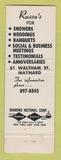 Matchbook Cover - Russo's Restaurant Maynard MA