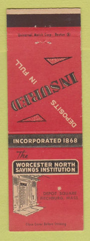 Matchbook Cover - Worcester North Savings Fitchburg MA