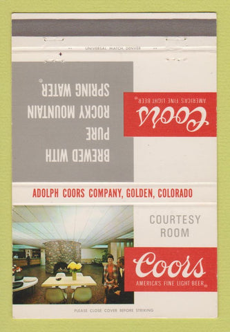 Matchbook Cover - Coors Beer Courtesy Room Golden Colorado 40 Strike