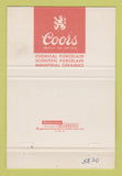 Matchbook Cover - Coors Beer Courtesy Room Golden Colorado 40 Strike