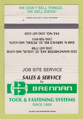 Matchbook Cover - Brennan Tool Fastening System St Louis St Peters MN 40 Strike
