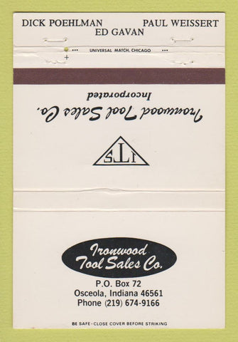 Matchbook Cover - Ironwood Tool Sales Osceola IN 40 Strike