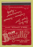 Matchbook Cover - Club Bagatelle New York City girlie WORN 40 Strike