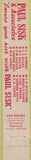 Matchbook Cover - Paul Sisk Insurance Tulsa OK 10 Strike