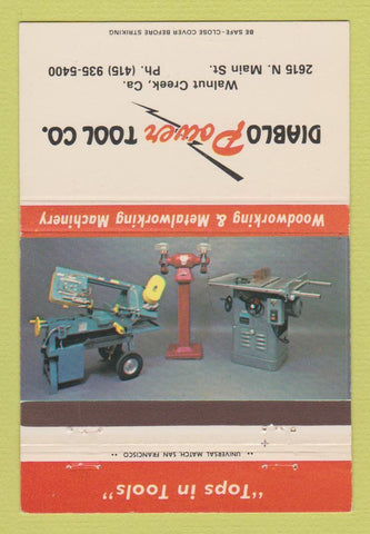 Matchbook Cover - Diablo Power Tools Walnut Creek CA 40 Strike