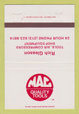 Matchbook Cover - Mac Tools Rich Gleason  40 Strike