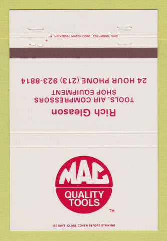 Matchbook Cover - Mac Tools Rich Gleason  40 Strike