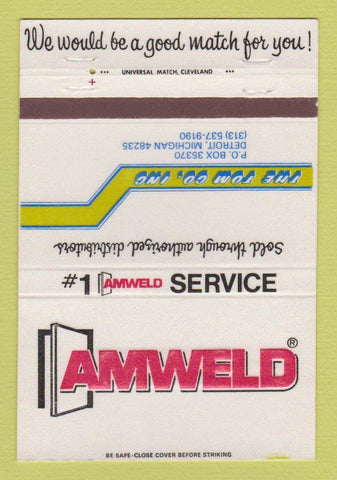 Matchbook Cover - Amweld The Tom Co Detroit MI 40 Strike