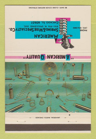 Matchbook Cover - American Spring Wire Chicago IL 40 Strike