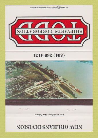 Matchbook Cover - Todd Shipyards Corporation New Orleans LA 40 Strike