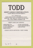Matchbook Cover - Todd Shipyards Corporation New Orleans LA 40 Strike