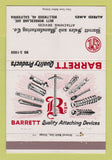 Matchbook Cover - Barrett Attaching Devices Hollywood CA Alfred Ames 40 Strike