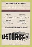 Matchbook Cover - U Stor It Mini Storage Louisville KY New Albany WEAR 40 Strike