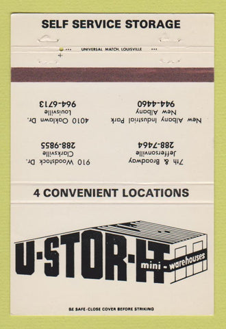 Matchbook Cover - U Stor It Mini Storage Louisville KY New Albany WEAR 40 Strike