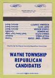 Matchbook Cover - Wayne Township Republican Election Candidates WEAR 40 Strike