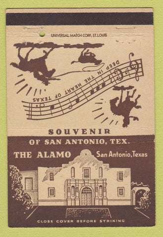 Matchbook Cover - Alamo San Antonio TX Tourism Souvenir 40 Strike