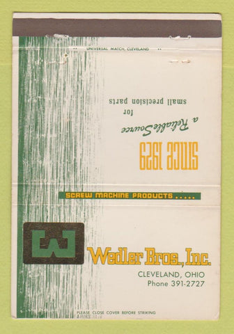 Matchbook Cover - Wedler Bros Screw Machine Products Cleveland OH 40 Strike