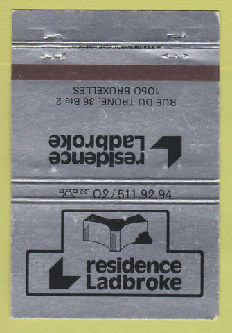 Matchbook Cover - Residence Ladbroke Brussels Belgium 40 Strike