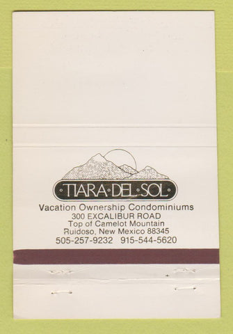 Matchbook Cover - Tiara Del Sol Condos Ruidoso NM 40 Strike