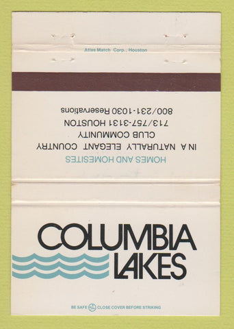 Matchbook Cover - Columbia Lakes Houston TX Homes WEAR 40 Strike