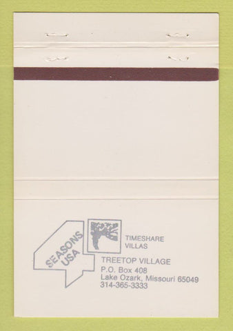 Matchbook Cover - Seasons USA Timeshare Villa Lake Ozark MO 40 Strike